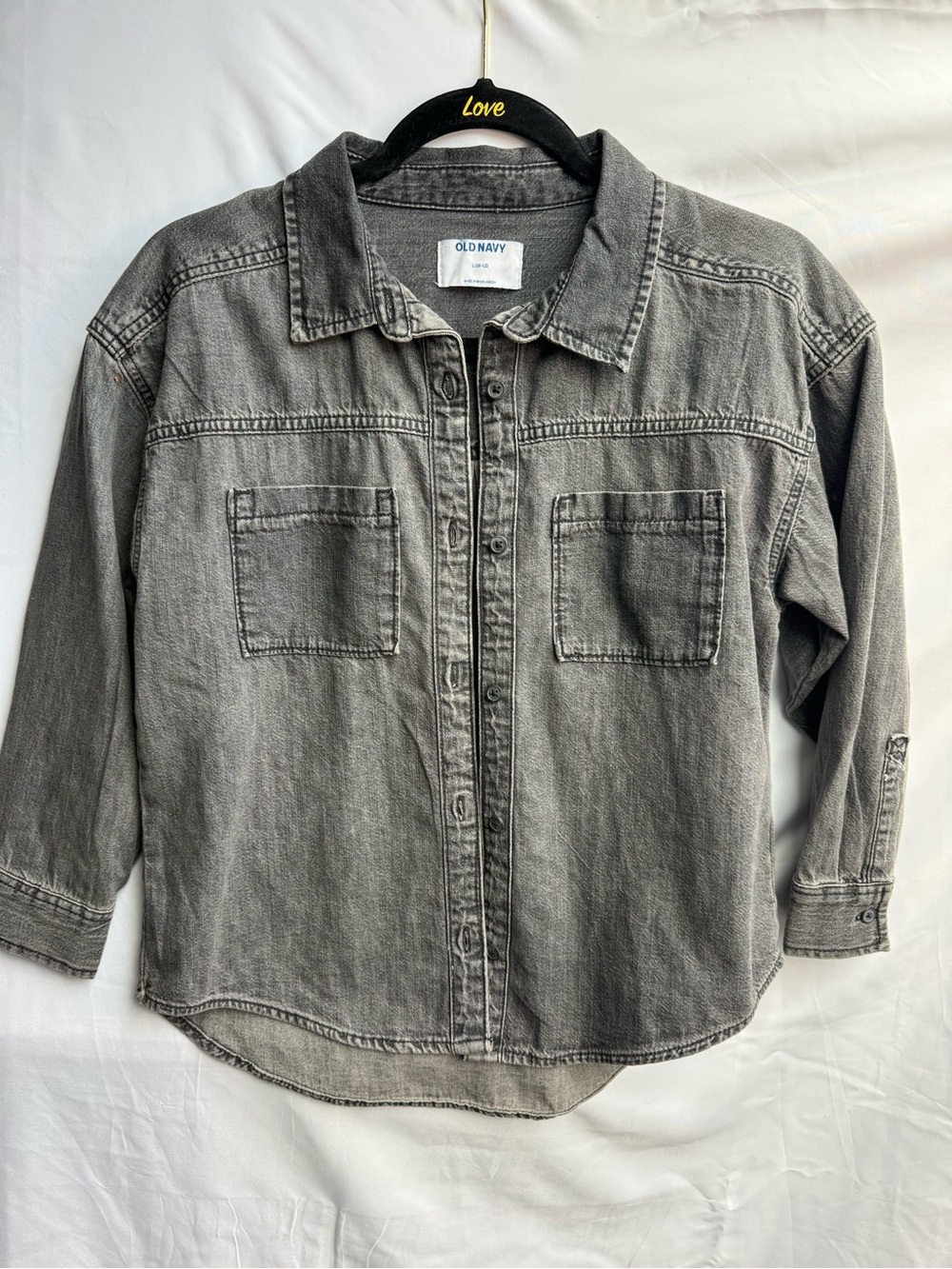 Old Navy Gray Washed Button-Down Shirt